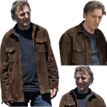 Liam Neeson The Mongoose Brown Suede Leather Jacket - Image 3